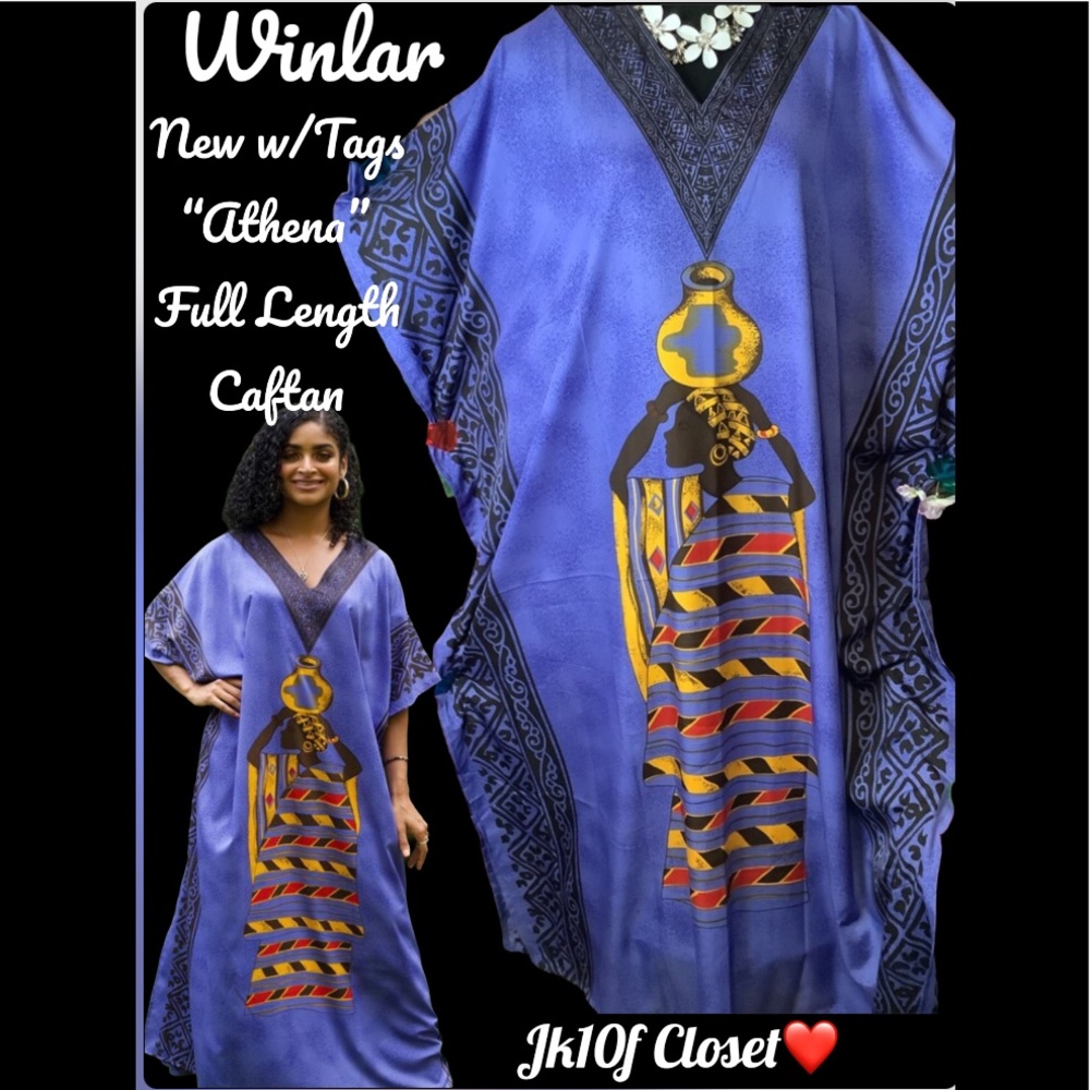 LOWEST🌺 NWT WINLAR WATER PRINCESS COVERUP/ CAFTAN DRESS